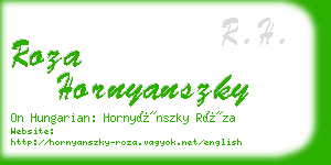 roza hornyanszky business card